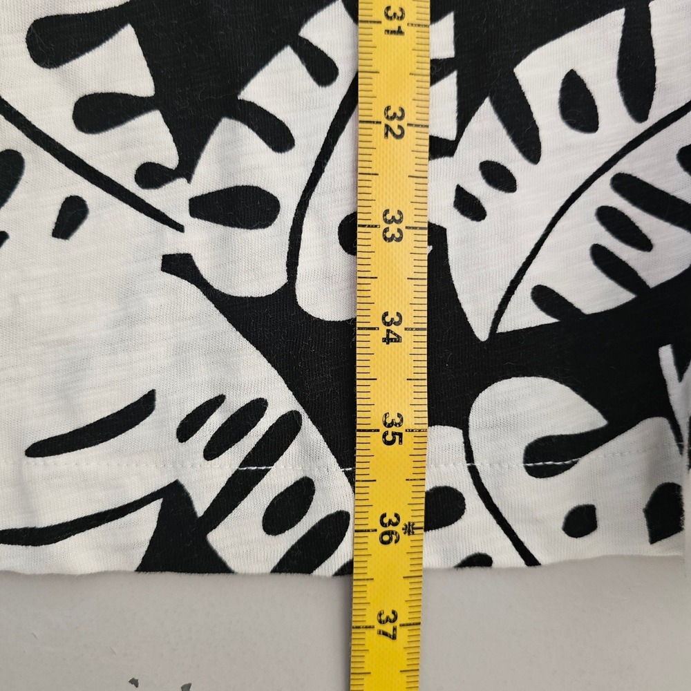 Boden Amanda Leaf Print Belted Cotton Jersey Dress 8 Petite Black White NWT - Picture 8 of 8